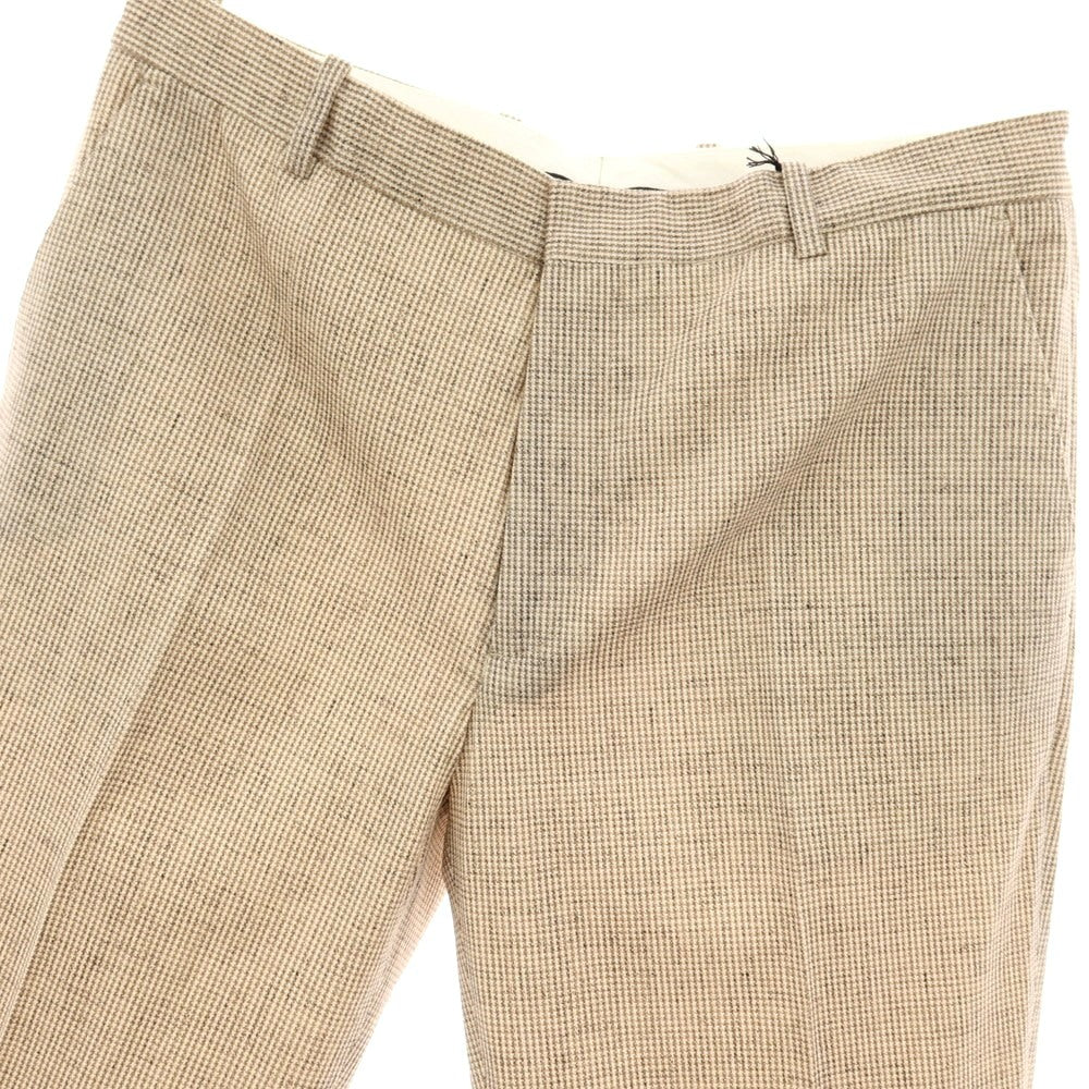 【新品】チルコロ1901 CIRCOLO 1901 コットン ジャージー ハウンドトゥース プリント カジュアルスラックスパンツ ベージュxホワイト【サイズ52】【 状態ランクN 】【 メンズ 】[DPD]