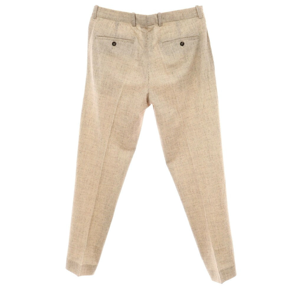 【新品】チルコロ1901 CIRCOLO 1901 コットン ジャージー ハウンドトゥース プリント カジュアルスラックスパンツ ベージュxホワイト【サイズ52】【 状態ランクN 】【 メンズ 】
