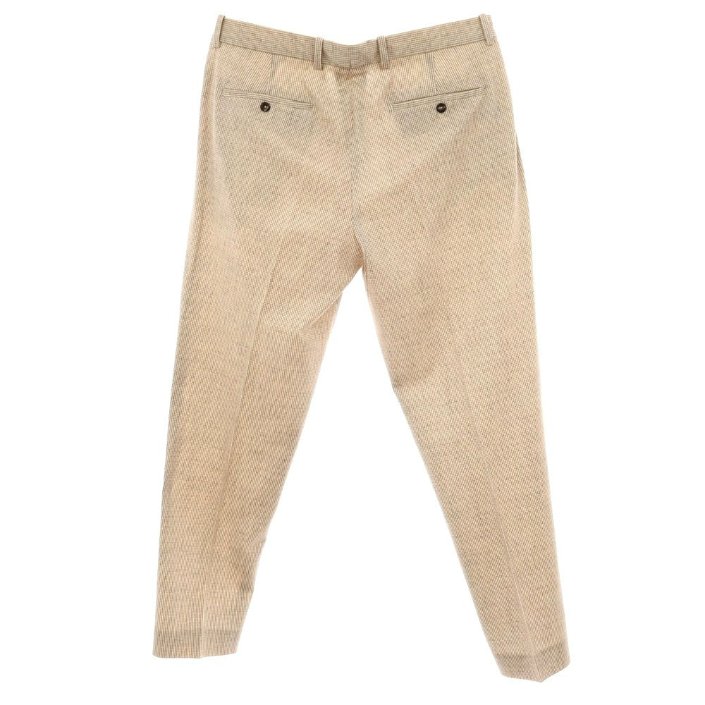 【新品】チルコロ1901 CIRCOLO 1901 コットン ジャージー ハウンドトゥース プリント カジュアルスラックスパンツ ベージュxホワイト【サイズ54】【 状態ランクN 】【 メンズ 】