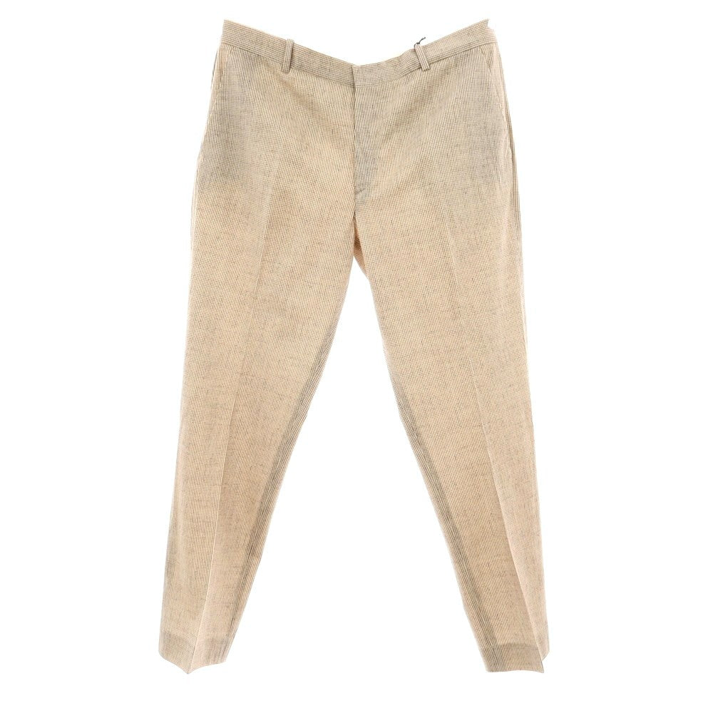 【新品】チルコロ1901 CIRCOLO 1901 コットン ジャージー ハウンドトゥース プリント カジュアルスラックスパンツ ベージュxホワイト【サイズ56】【 状態ランクN 】【 メンズ 】