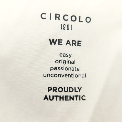 【新品】チルコロ1901 CIRCOLO 1901 コットン ジャージー ハウンドトゥース プリント カジュアルスラックスパンツ ベージュxホワイト【サイズ56】【 状態ランクN 】【 メンズ 】