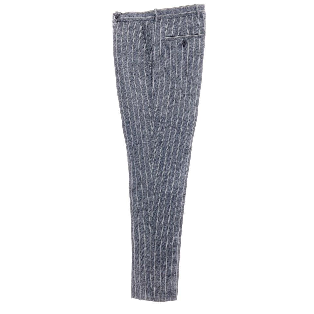 【新品】チルコロ1901 CIRCOLO 1901 コットン ジャージー ストライプ プリント カジュアルスラックスパンツ ネイビーxホワイト【サイズ48】【 状態ランクN 】【 メンズ 】