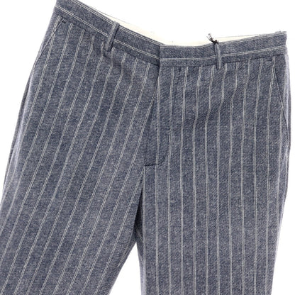 【新品】チルコロ1901 CIRCOLO 1901 コットン ジャージー ストライプ プリント カジュアルスラックスパンツ ネイビーxホワイト【サイズ48】【 状態ランクN 】【 メンズ 】