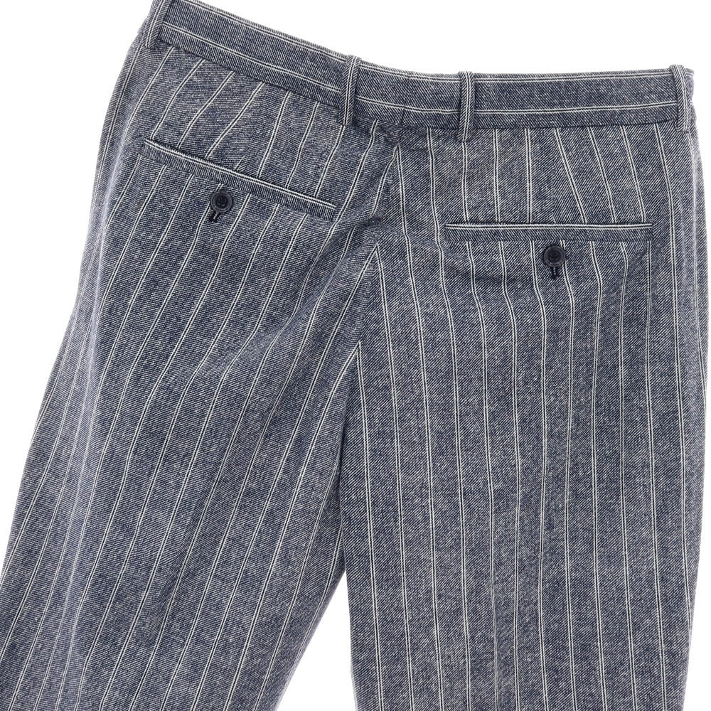 【新品】チルコロ1901 CIRCOLO 1901 コットン ジャージー ストライプ プリント カジュアルスラックスパンツ ネイビーxホワイト【サイズ48】【 状態ランクN 】【 メンズ 】