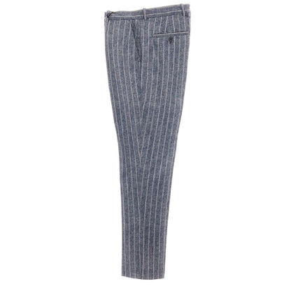 【新品】チルコロ1901 CIRCOLO 1901 コットン ジャージー ストライプ プリント カジュアルスラックスパンツ ネイビーxホワイト【サイズ48】【 状態ランクN 】【 メンズ 】