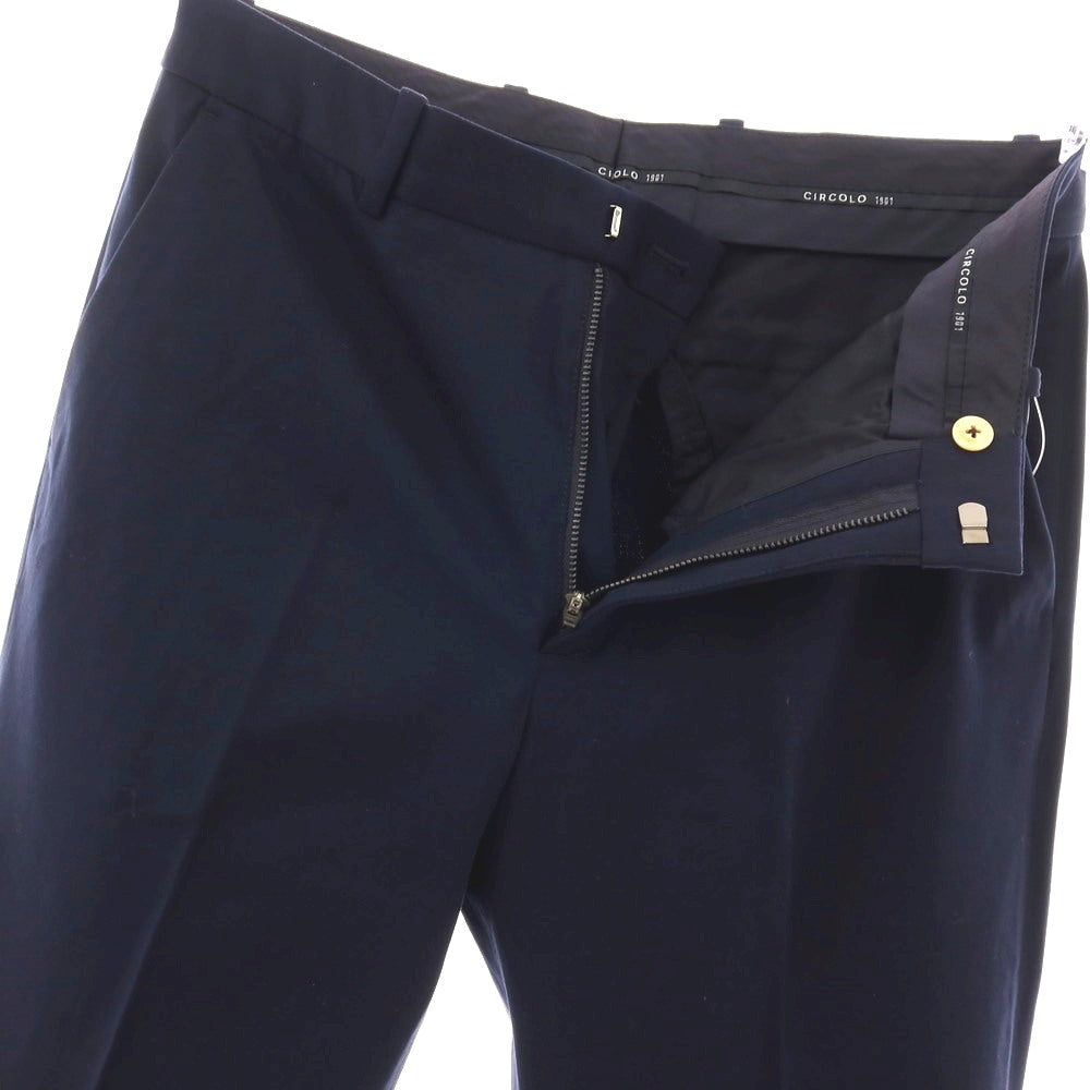 【新品】チルコロ1901 CIRCOLO 1901 コットン ジャージー カジュアルスラックスパンツ ネイビー【サイズ44】【 状態ランクN 】【 メンズ 】