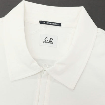【新品アウトレット】シーピーカンパニー C.P.Company コットン ジップ 半袖ポロシャツ ホワイト【 S 】【 状態ランクN- 】【 メンズ 】[APD]