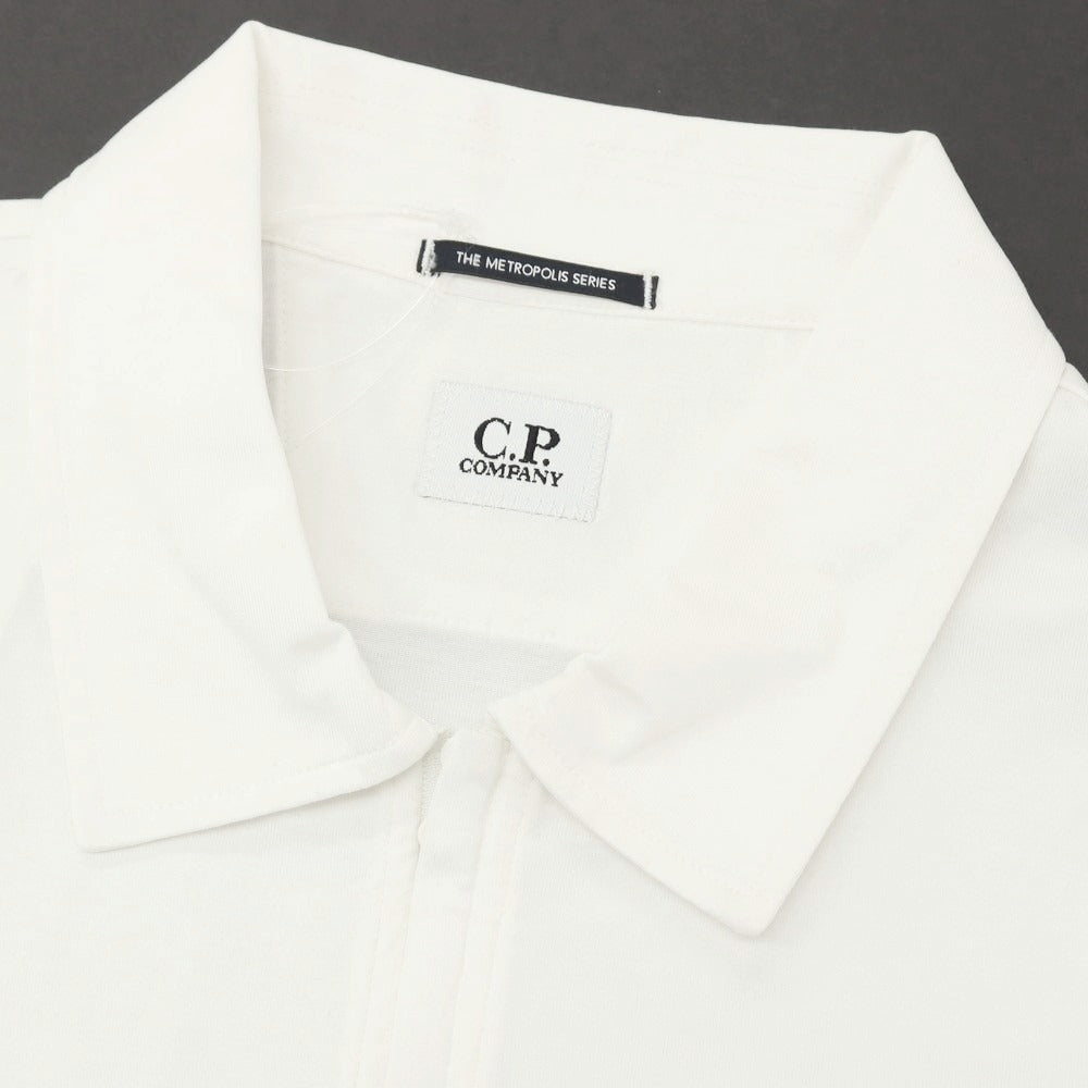 【新品アウトレット】シーピーカンパニー C.P.Company コットン ジップ 半袖ポロシャツ ホワイト【 サイズM 】【 状態ランクN- 】【 メンズ 】 [CPD]