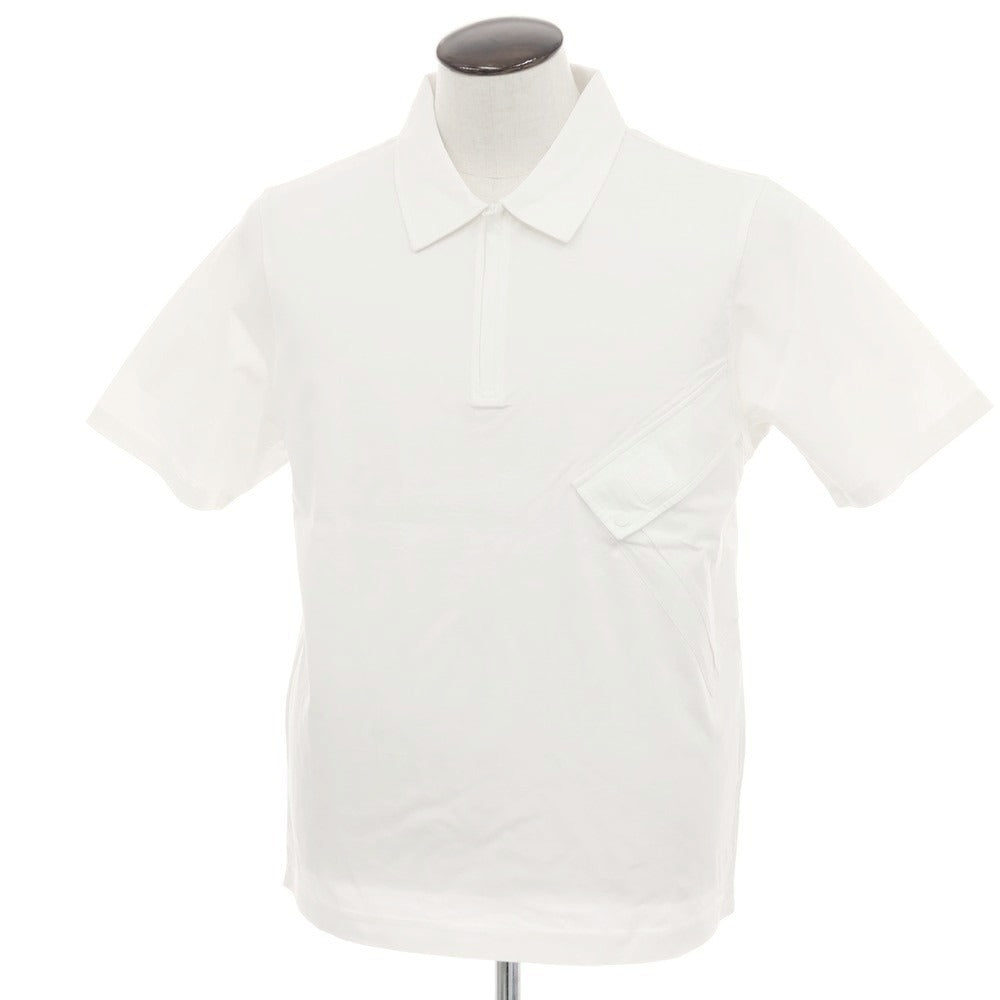 【新品】シーピーカンパニー C.P.Company コットン ジップ 半袖ポロシャツ ホワイト【サイズL】【 状態ランクN 】【 メンズ 】