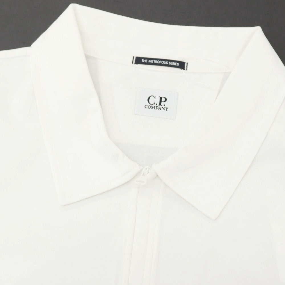 【新品】シーピーカンパニー C.P.Company コットン ジップ 半袖ポロシャツ ホワイト【サイズL】【 状態ランクN 】【 メンズ 】