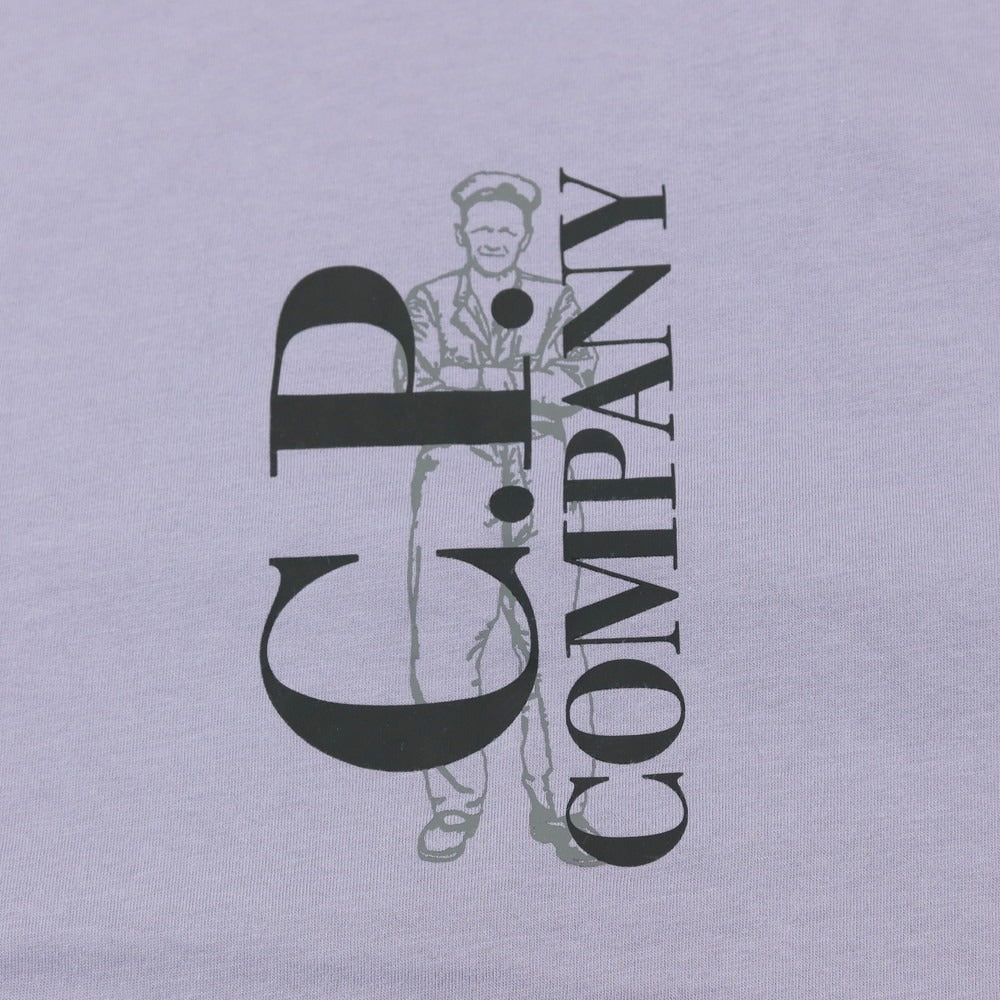【新品】シーピーカンパニー C.P.Company コットン クルーネック 半袖Ｔシャツ スモークパープル【サイズXL】【 状態ランクN 】【 メンズ 】[DPD]