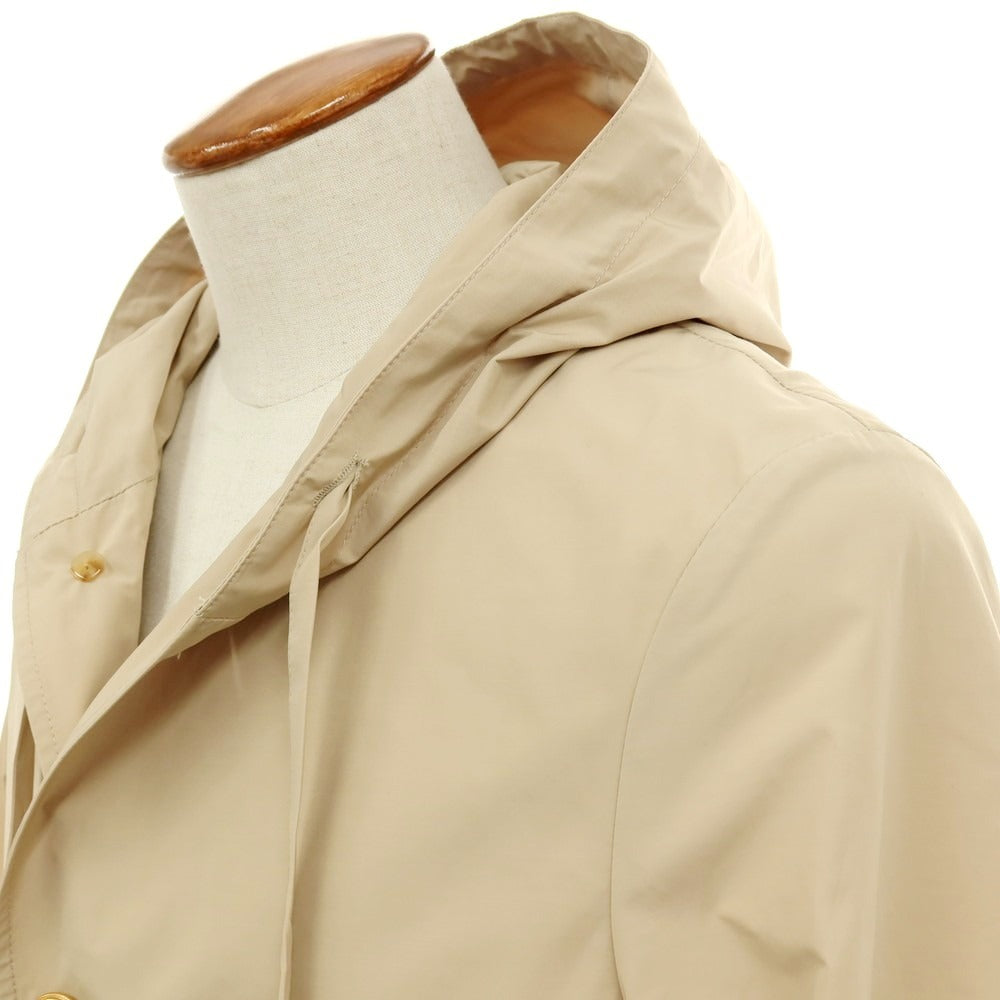 【新品】ラルディーニ LARDINI ポリエステルコットン フーデッドコート ベージュ【サイズ46】【メンズ】 新品】ラルディーニ LARDINI ポリエステルコットン フーデッドコート