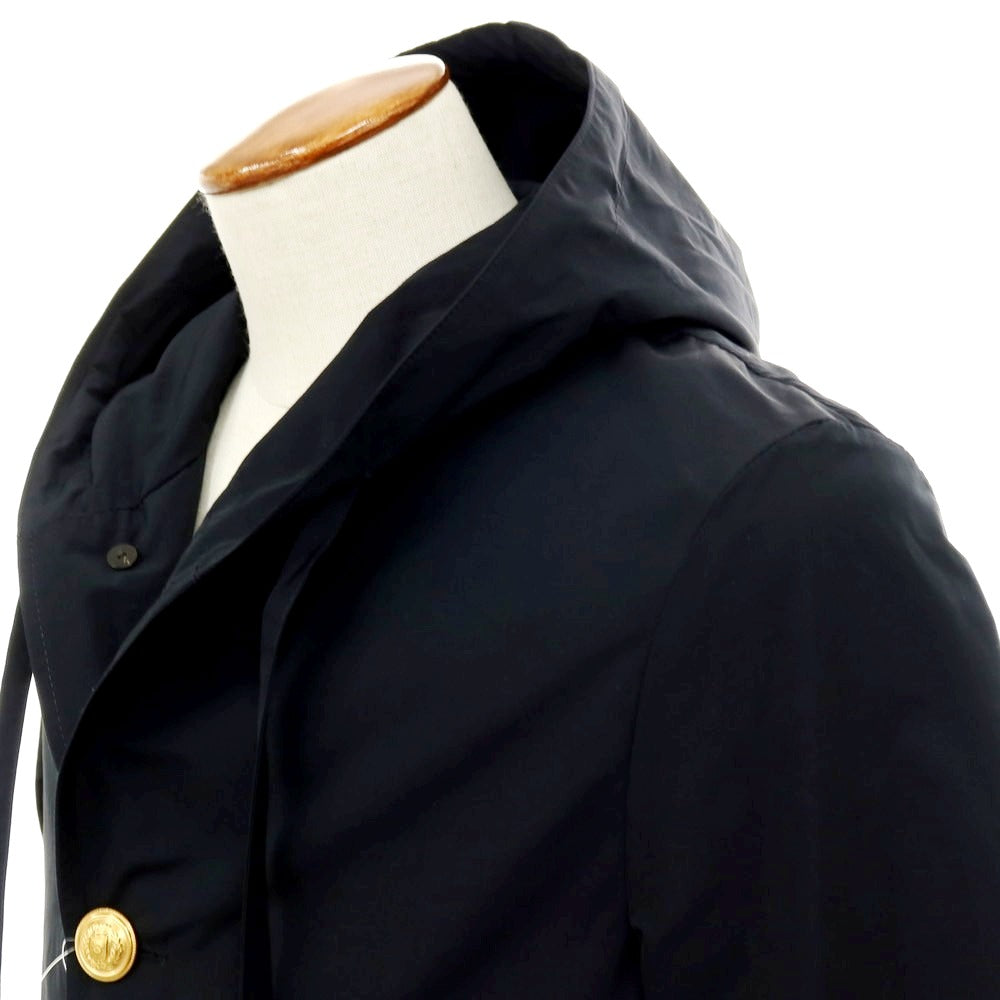 【新品アウトレット】ラルディーニ LARDINI ポリエステルコットン フーデッドコート ブラック【サイズ46】【 状態ランクN- 】【 メンズ 】[DPD]