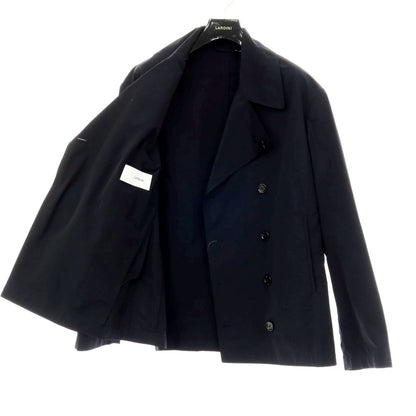 【新品アウトレット】ラルディーニ LARDINI ポリエステルコットン ピーコート ブラック【サイズ46】【 状態ランクN- 】【 メンズ 】