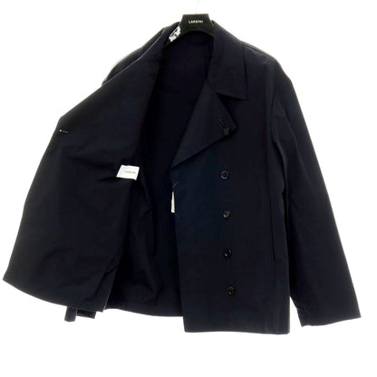 【新品】ラルディーニ LARDINI ポリエステルコットン ピーコート ブラック【サイズ56】【 状態ランクN 】【 メンズ 】