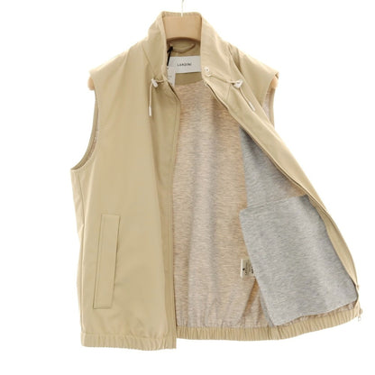 【新品アウトレット】ラルディーニ LARDINI コットンポリエステル スタンドカラージップアップベスト ベージュ【サイズ46】【 状態ランクN- 】【 メンズ 】