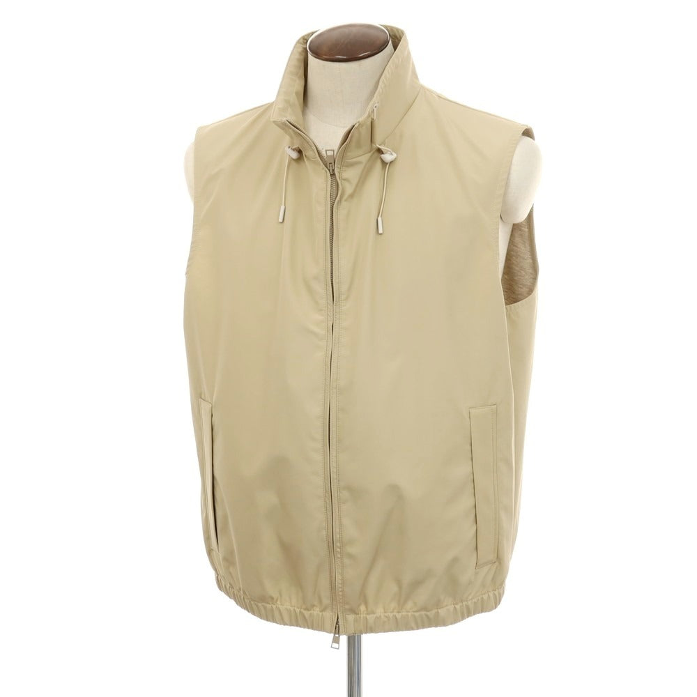 【新品アウトレット】ラルディーニ LARDINI コットンポリエステル スタンドカラージップアップベスト ベージュ【サイズ54】【 状態ランクN- 】【 メンズ 】
