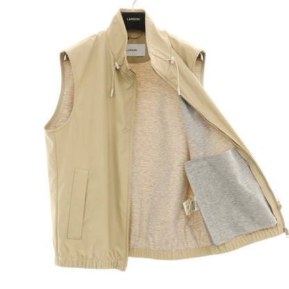 【新品アウトレット】ラルディーニ LARDINI コットンポリエステル スタンドカラージップアップベスト ベージュ【サイズ54】【 状態ランクN- 】【 メンズ 】