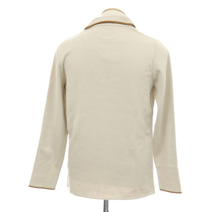 【新品】ラルディーニ LARDINI コットン オープンカラー カーディガン サンドベージュxブラウン【サイズS】【 状態ランクN 】【 メンズ 】