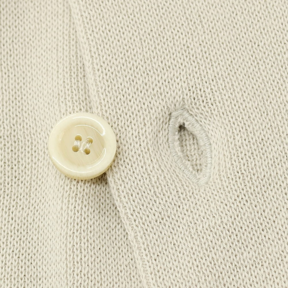 【新品】ラルディーニ LARDINI コットン オープンカラー カーディガン サンドベージュxブラウン【サイズM】【 状態ランクN 】【 メンズ 】