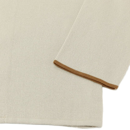 【新品】ラルディーニ LARDINI コットン オープンカラー カーディガン サンドベージュxブラウン【サイズM】【 状態ランクN 】【 メンズ 】