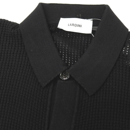 【新品】ラルディーニ LARDINI コットン 襟付き 半袖 カーディガン ブラック【サイズXXL】【 状態ランクN 】【 メンズ 】