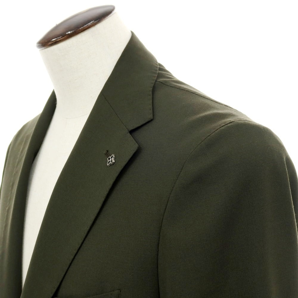 【新品】タリアトーレ TAGLIATORE ストレッチウール 2つボタンスーツ オリーブ【サイズ52】【 状態ランクN 】【 メンズ 】[DPD]