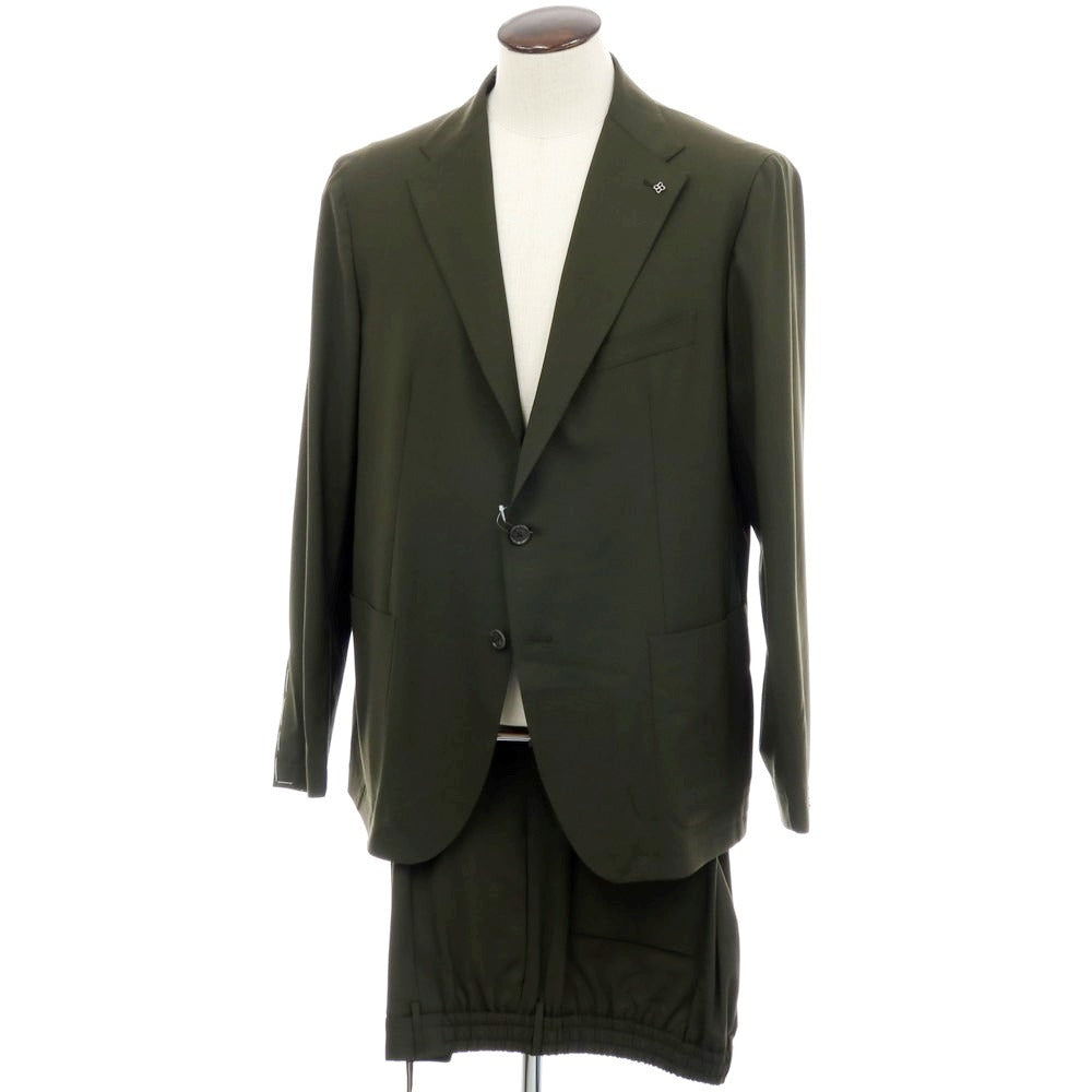 【新品】タリアトーレ TAGLIATORE ストレッチウール 2つボタンスーツ オリーブ【サイズ58】【 状態ランクN 】【 メンズ 】[DPD]