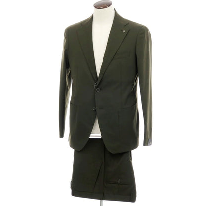 【新品】タリアトーレ TAGLIATORE ストレッチウール 2つボタンスーツ オリーブ【サイズ50】【 状態ランクN 】【 メンズ 】