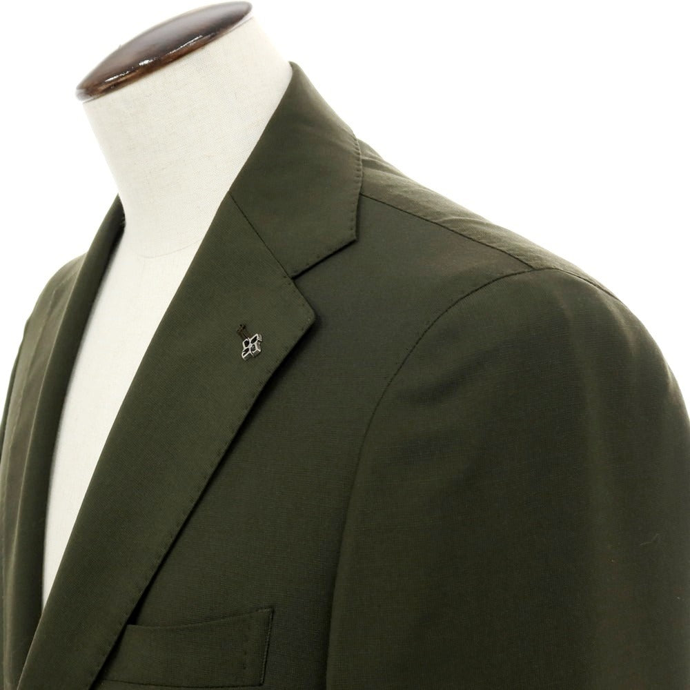 【新品】タリアトーレ TAGLIATORE ストレッチウール 2つボタンスーツ オリーブ【サイズ50】【 状態ランクN 】【 メンズ 】[DPD]