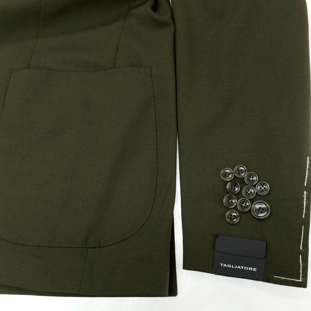 【新品】タリアトーレ TAGLIATORE ストレッチウール 2つボタンスーツ オリーブ【サイズ50】【 状態ランクN 】【 メンズ 】[DPD]
