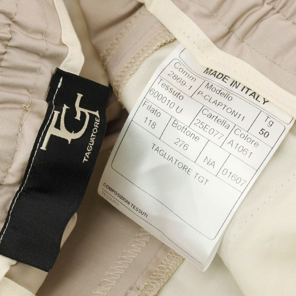 【新品】タリアトーレ TAGLIATORE ストレッチ コットン イージースラックスパンツ ベージュ【サイズ50】【 状態ランクN 】【 メンズ 】