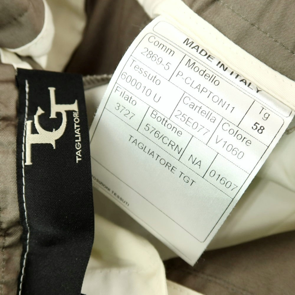 【SALE10%OFF/返品不可】【新品】タリアトーレ TAGLIATORE ストレッチ コットン イージースラックスパンツ オリーブ【 サイズ58 】【 状態ランクN 】【 メンズ 】