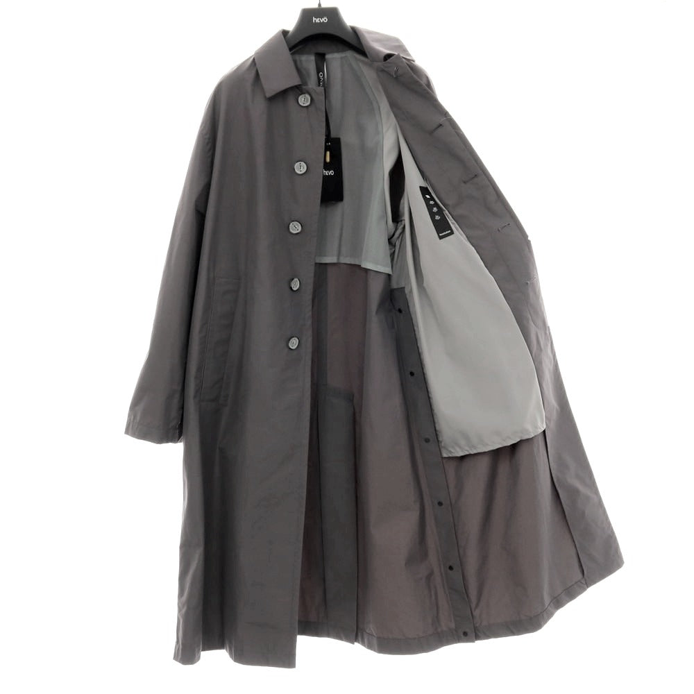 【新品】イーヴォ Hevo ポリエステルコットン ステンカラーコート グレー【サイズ46】【 状態ランクN 】【 メンズ 】