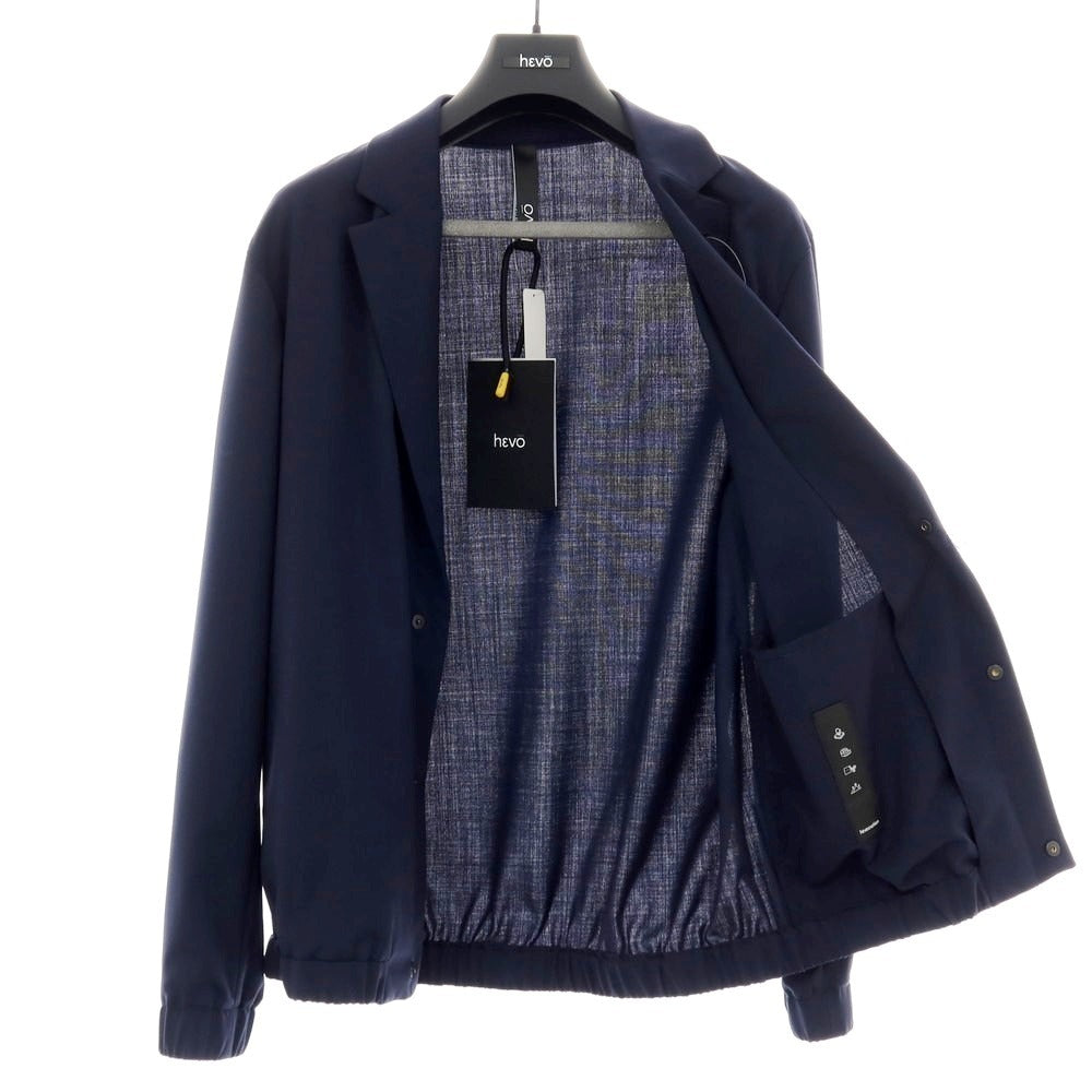 【新品】イーヴォ Hevo ストレッチポリエステルウール セットアップ ネイビー【サイズ上46/下S】【 状態ランクN 】【 メンズ 】