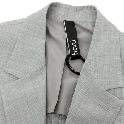 【新品】イーヴォ Hevo ストレッチポリエステルウール 2つボタンスーツ スーツ ライトグレー【サイズ上48/下M】【 状態ランクN 】【 メンズ 】