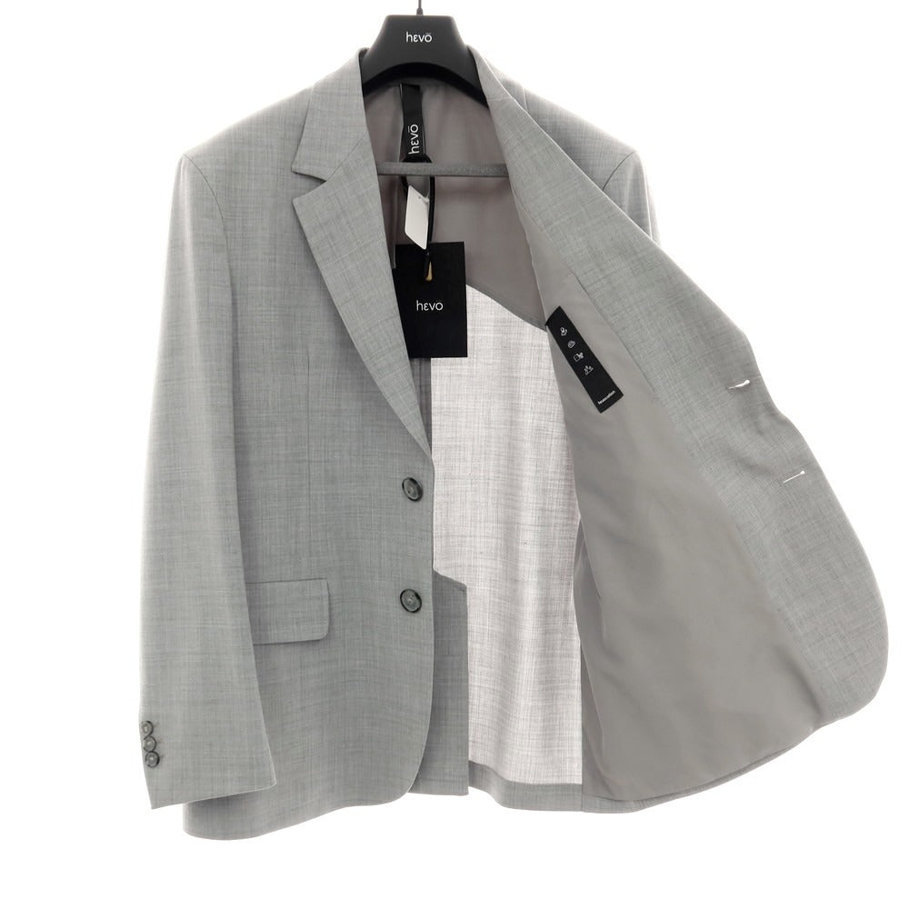 【新品】イーヴォ Hevo ストレッチポリエステルウール 2つボタンスーツ スーツ ライトグレー【サイズ上50/下L】【 状態ランクN 】【 メンズ 】