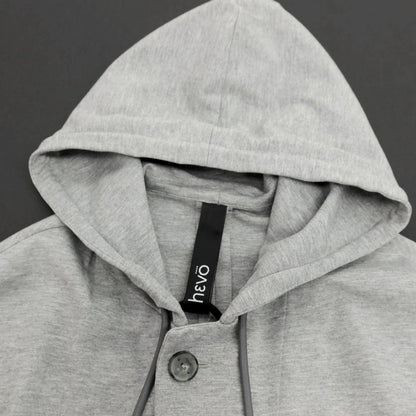【新品】イーヴォ Hevo コットンナイロン フーデッドジャケット ライトグレー【サイズ44】【 状態ランクN 】【 メンズ 】