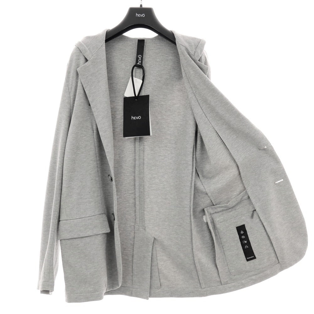 【新品】イーヴォ Hevo コットンナイロン フーデッドジャケット ライトグレー【サイズ46】【 状態ランクN 】【 メンズ 】