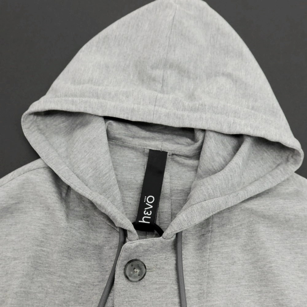 【新品】イーヴォ Hevo コットンナイロン フーデッドジャケット ライトグレー【サイズ46】【 状態ランクN 】【 メンズ 】