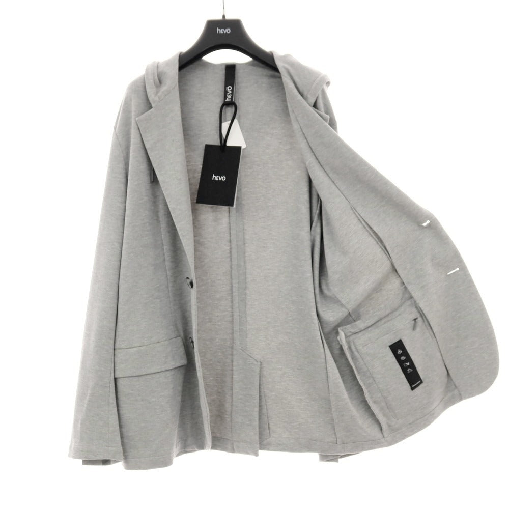 【新品アウトレット】イーヴォ Hevo コットンナイロン フーデッドジャケット ライトグレー【サイズ56】【 状態ランクN- 】【 メンズ 】
