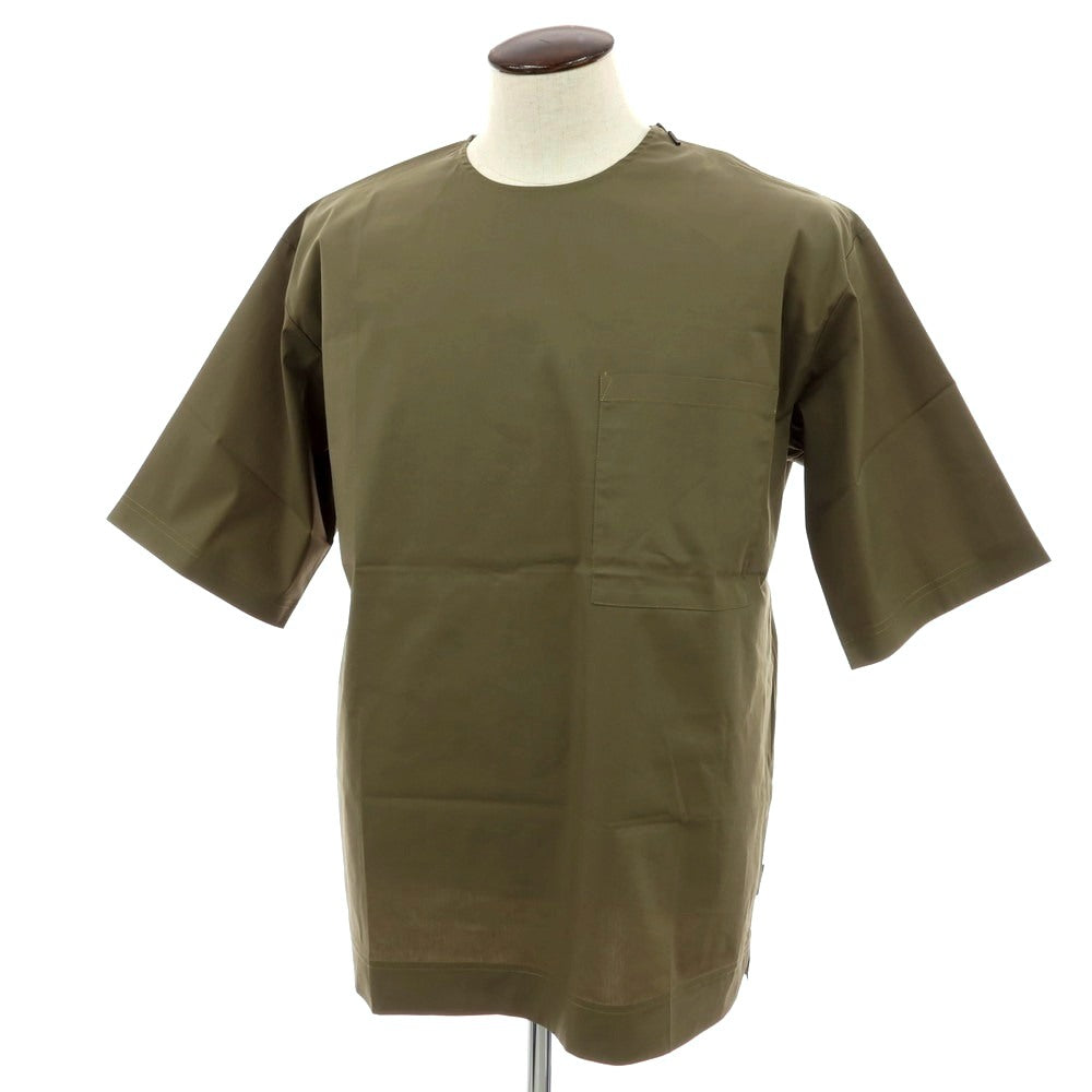 【新品】イーヴォ Hevo ストレッチ コットンナイロン クルーネック 半袖ポケットTシャツ オリーブ【サイズL】【 状態ランクN 】【 メンズ 】