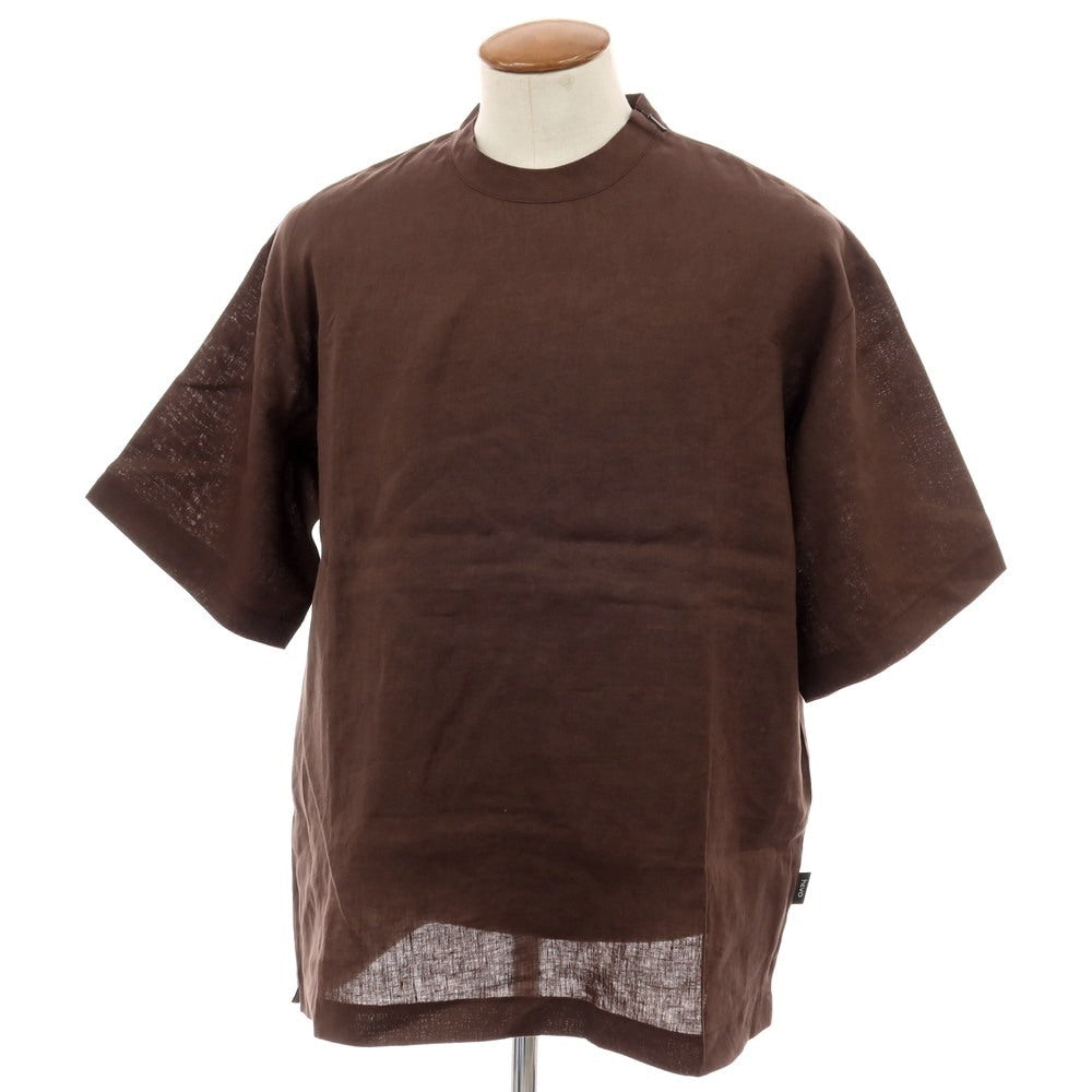 【新品】イーヴォ Hevo リネン クルーネック 半袖Ｔシャツ ブラウン【サイズM】【 状態ランクN 】【 メンズ 】