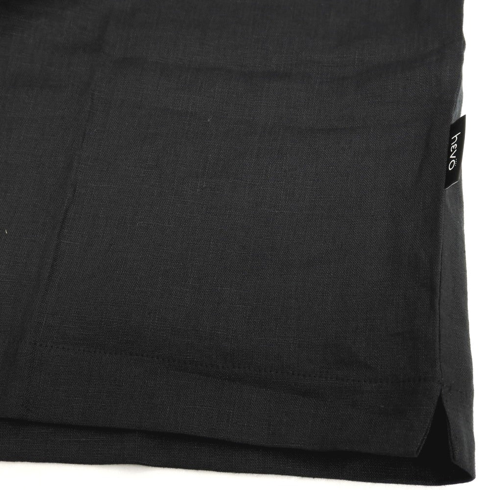 【新品】イーヴォ Hevo リネン クルーネック 半袖Ｔシャツ ブラック【サイズM】【 状態ランクN 】【 メンズ 】