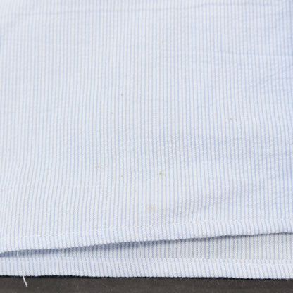 【新品アウトレット】バグッタ Bagutta MIKE サッカー調コットン ストライプ オープンカラー カジュアルシャツ ブルーxホワイト【サイズ38】【 状態ランクN- 】【 メンズ 】