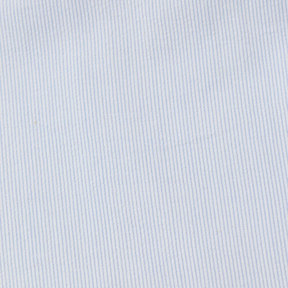 【新品アウトレット】バグッタ Bagutta MIKE サッカー調コットン ストライプ オープンカラー カジュアルシャツ ブルーxホワイト【サイズ39】【 状態ランクN- 】【 メンズ 】