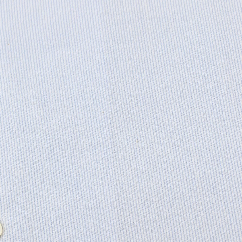 【新品アウトレット】バグッタ Bagutta MIKE サッカー調コットン ストライプ オープンカラー カジュアルシャツ ブルーxホワイト【サイズ40】【 状態ランクN- 】【 メンズ 】