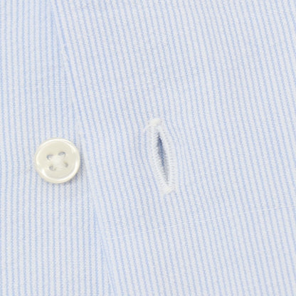 【新品アウトレット】バグッタ Bagutta MIKE サッカー調コットン ストライプ オープンカラー カジュアルシャツ ブルーxホワイト【サイズ41】【 状態ランクN- 】【 メンズ 】