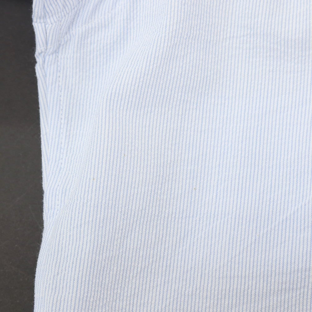 【新品アウトレット】バグッタ Bagutta MIKE サッカー調コットン ストライプ オープンカラー カジュアルシャツ ブルーxホワイト【サイズ42】【 状態ランクN- 】【 メンズ 】