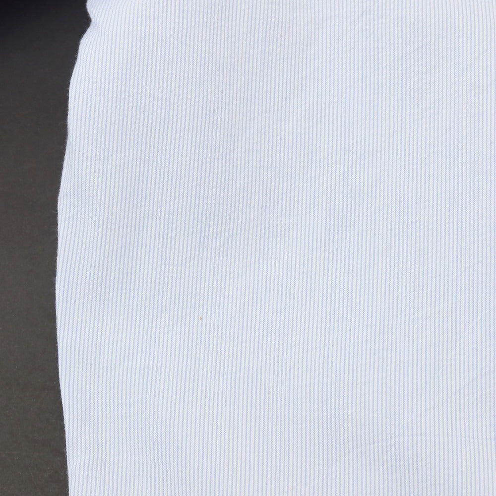 【新品アウトレット】バグッタ Bagutta MIKE サッカー調コットン ストライプ オープンカラー カジュアルシャツ ブルーxホワイト【サイズ43】【 状態ランクN- 】【 メンズ 】